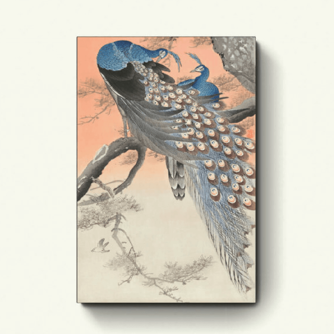 Twee pauwen op de boomtak – Ohara Koson