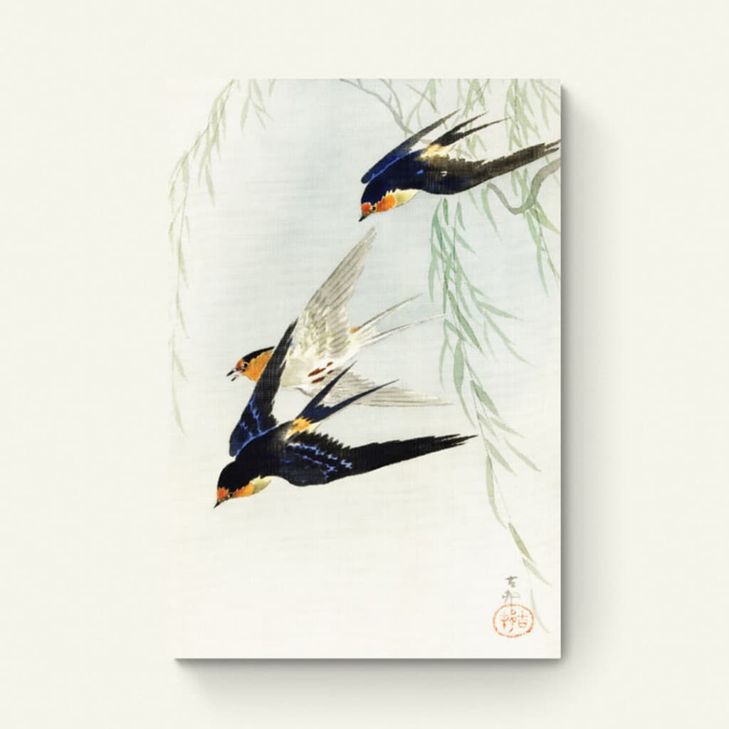 Twee vogels in volle vlucht – Ohara Koson