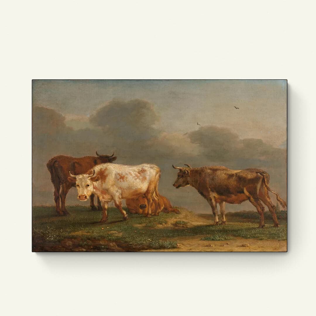 Vier jonge stieren in een weide – Paulus Potter