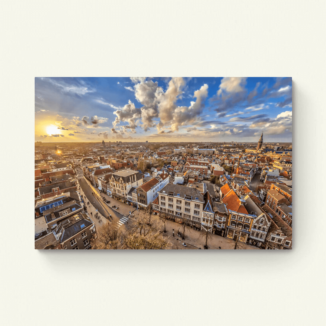Vogelperspectief over Groningen