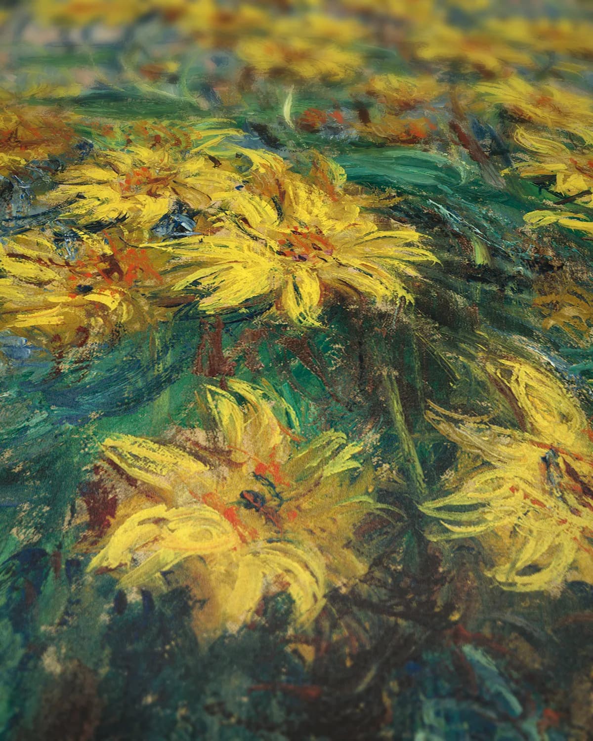 Aardpeer bloemen op geweven fluweel, uitsnede 3 van 3