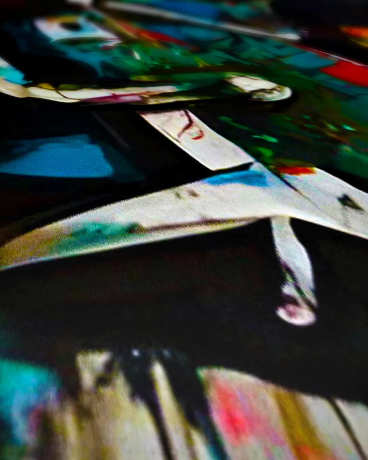 Abstract portret op geweven fluweel, uitsnede 2 van 3