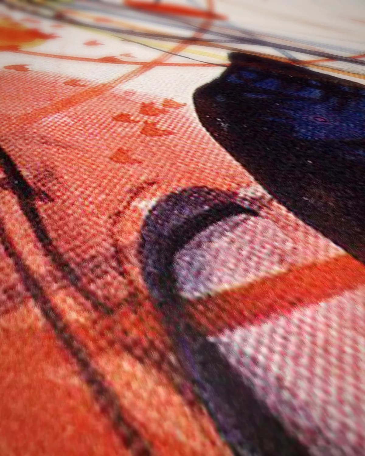 Abstract vintage op geweven fluweel, uitsnede 2 van 3