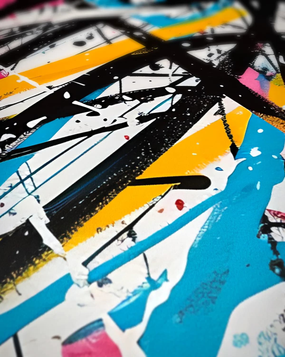 Abstracte Expressie op geweven fluweel, uitsnede 3 van 3
