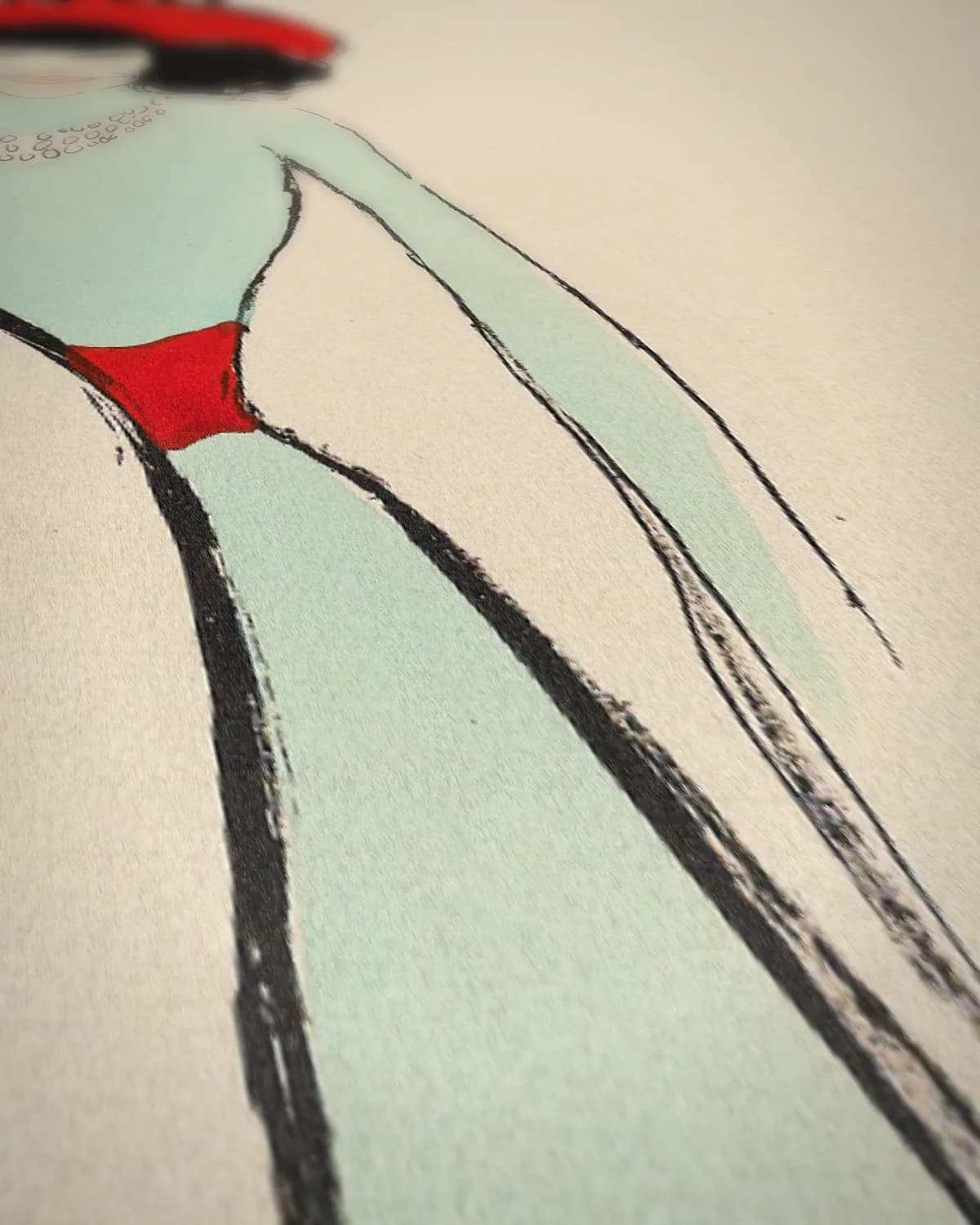 "Album "le Turf" par Sem; Polaire". Lithographie couleur. op geweven fluweel, uitsnede 2 van 3
