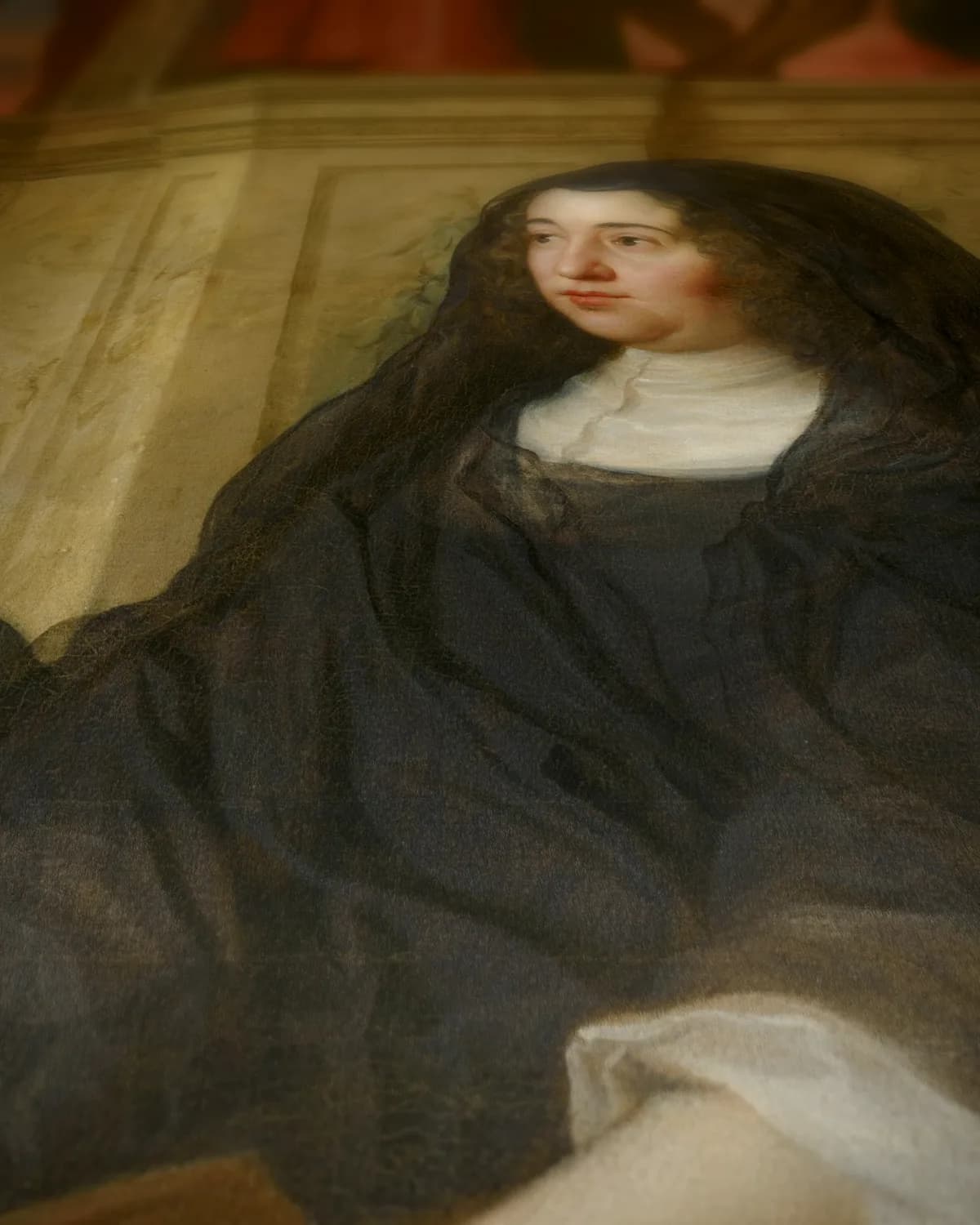 Allegorie op de nagedachtenis van stadhouder Frederik Hendrik, met portret van Amalia van Solms op geweven fluweel, uitsnede 3 van 3