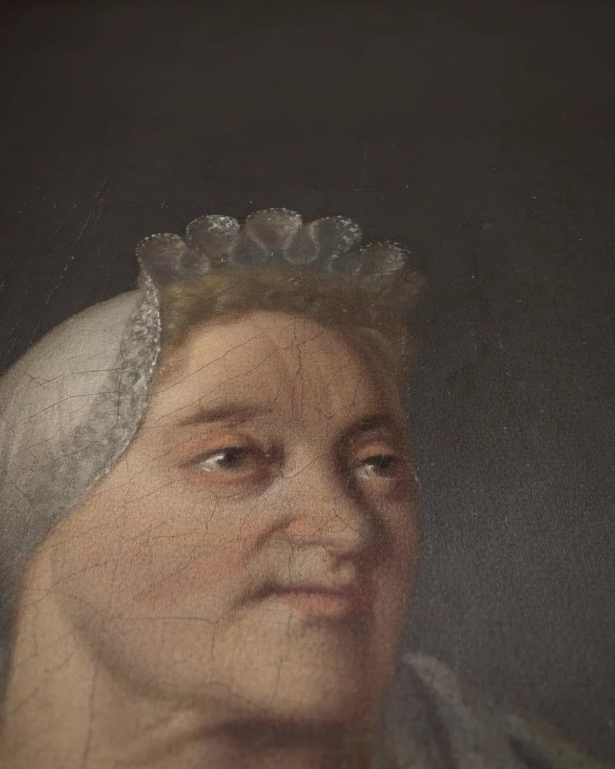 Anna de Hooghe, 1645-1717, vierde echtgenote van de schilder op geweven fluweel, uitsnede 3 van 3