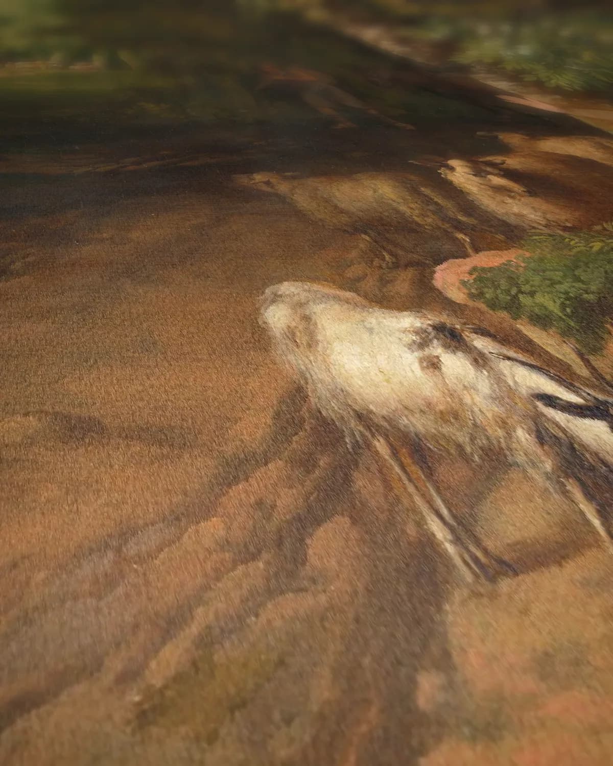 Arcadisch landschap met musicerende en dansende herders op geweven fluweel, uitsnede 2 van 3