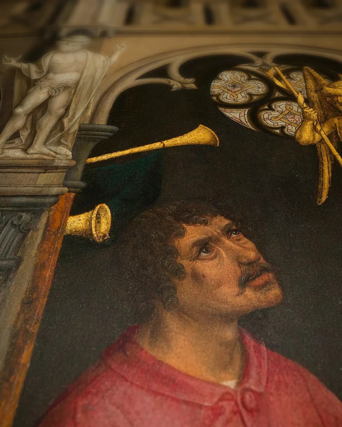 Augustinus offert aan een afgod van de manicheeërs op geweven fluweel, uitsnede 3 van 3