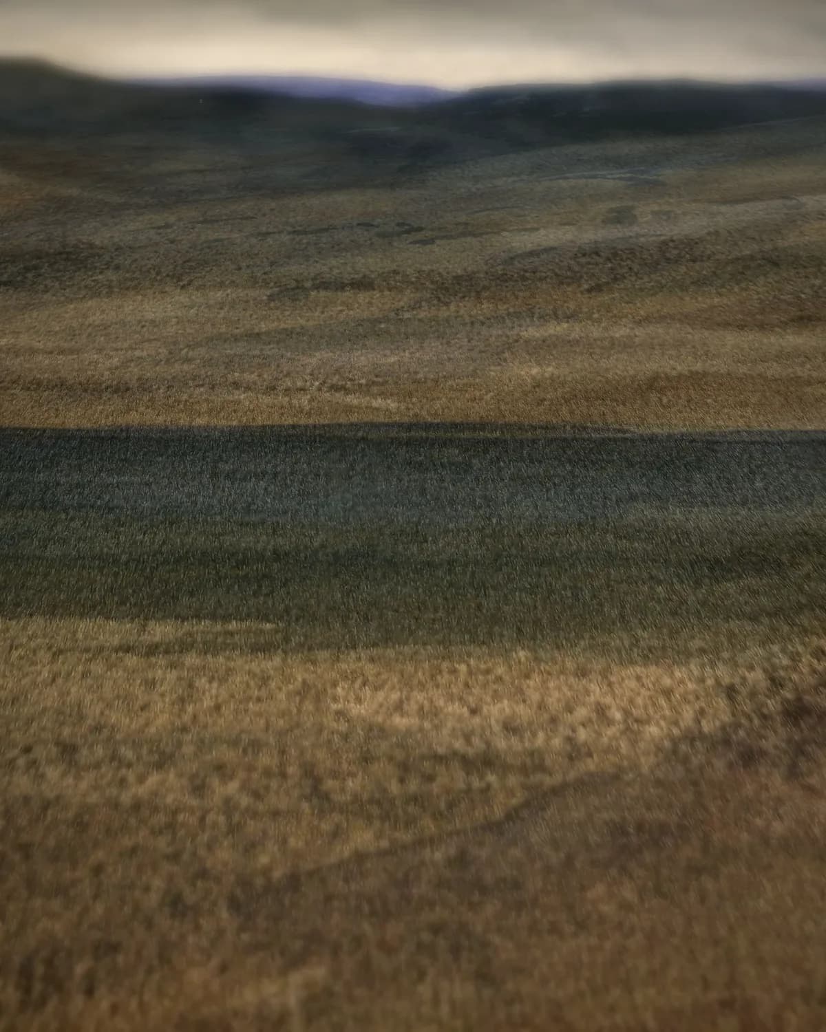 Berglandschap met herten op geweven fluweel, uitsnede 1 van 3