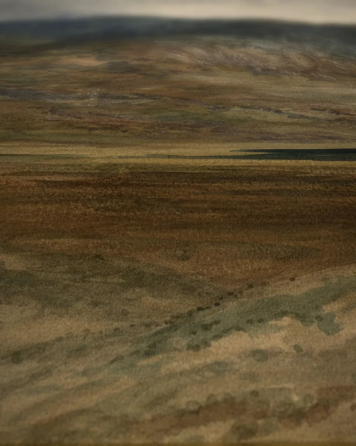 Berglandschap met herten op geweven fluweel, uitsnede 3 van 3
