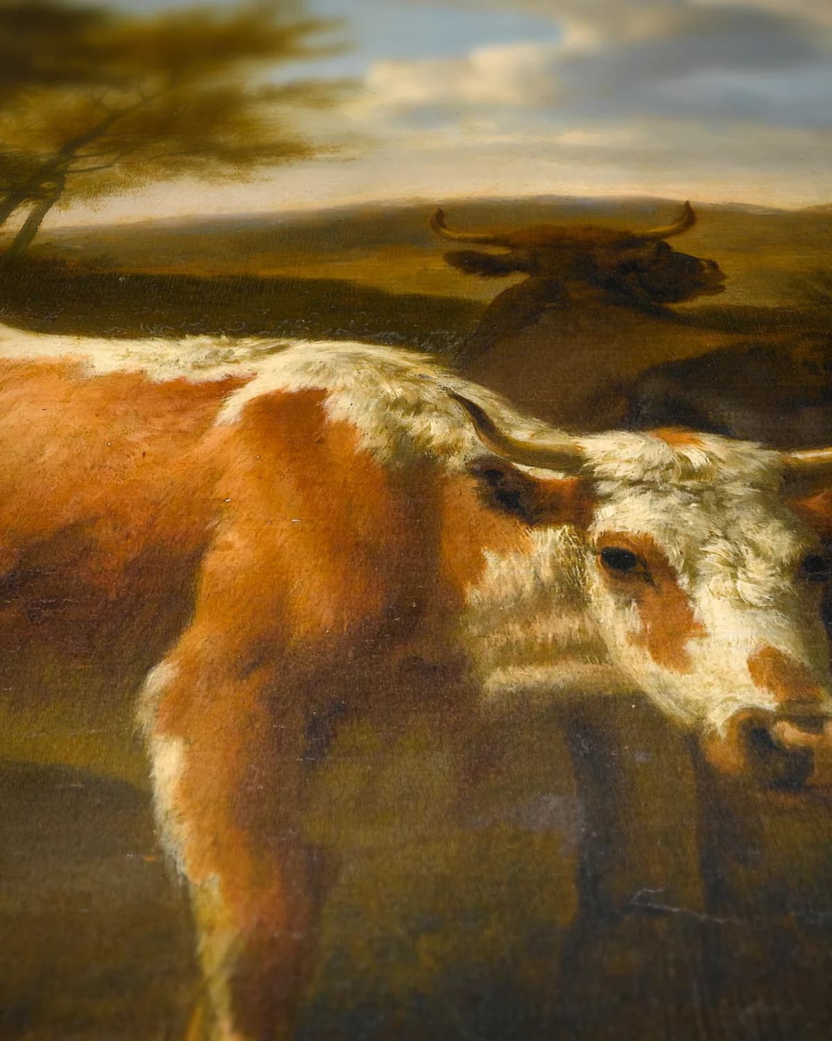Berglandschap met koeien op geweven fluweel, uitsnede 3 van 3