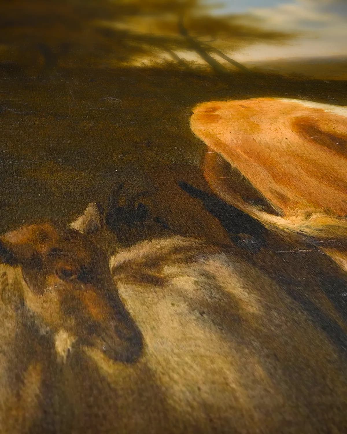 Berglandschap met koeien op geweven fluweel, uitsnede 2 van 3