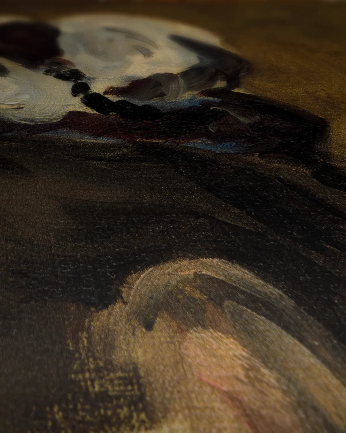 Berthe Morisot met een mof op geweven fluweel, uitsnede 2 van 3