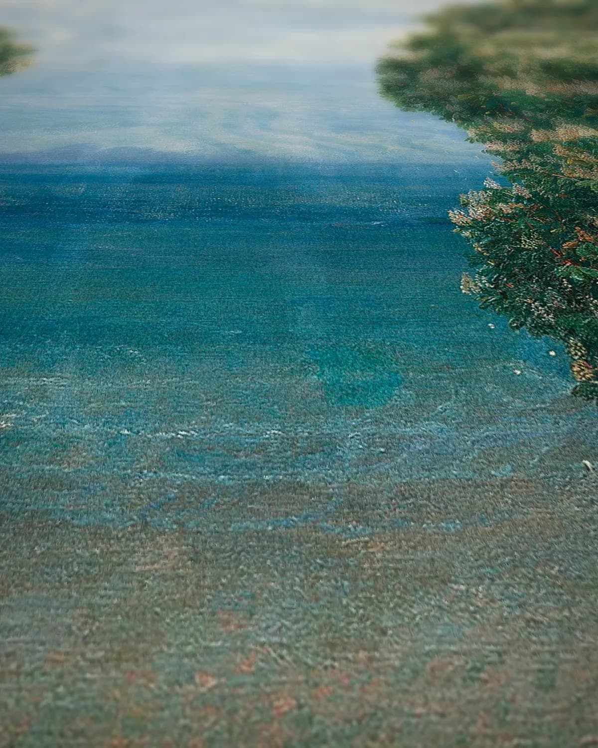 Bloeiende kastanjes (1900) op geweven fluweel, uitsnede 1 van 3