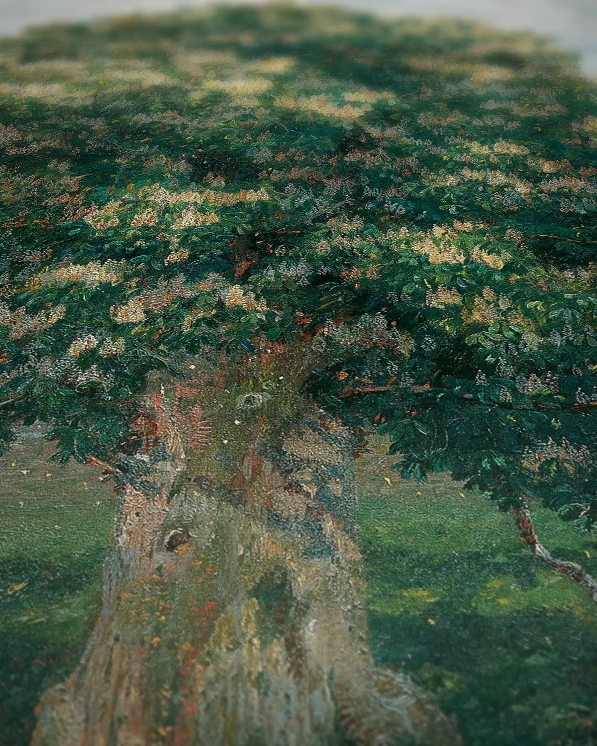Bloeiende kastanjes (1900) op geweven fluweel, uitsnede 3 van 3