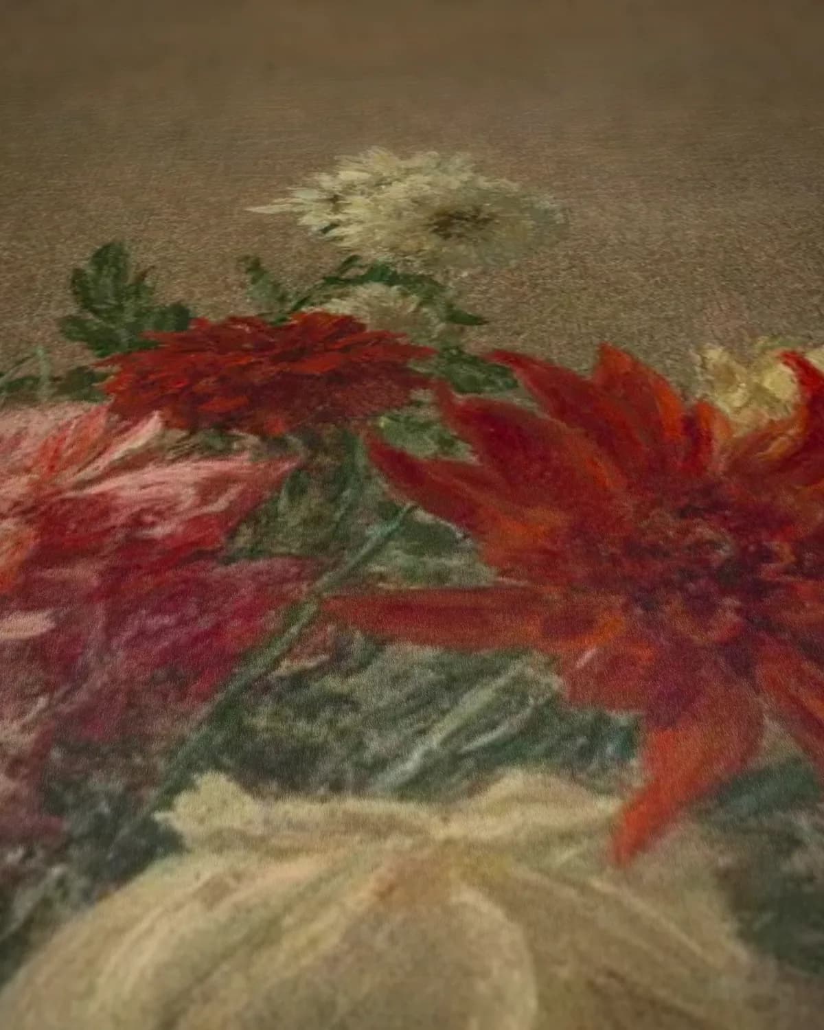 Bloemen uit Normandië op geweven fluweel, uitsnede 3 van 3