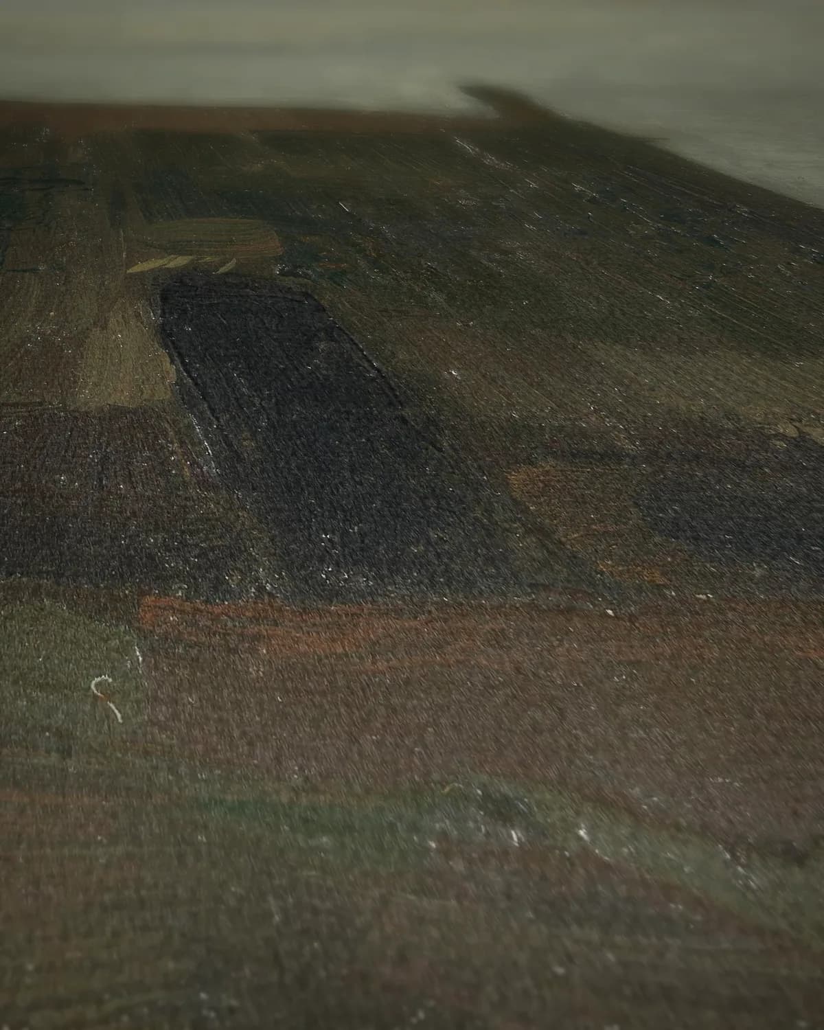 Boerderij met turfstapels op geweven fluweel, uitsnede 2 van 3