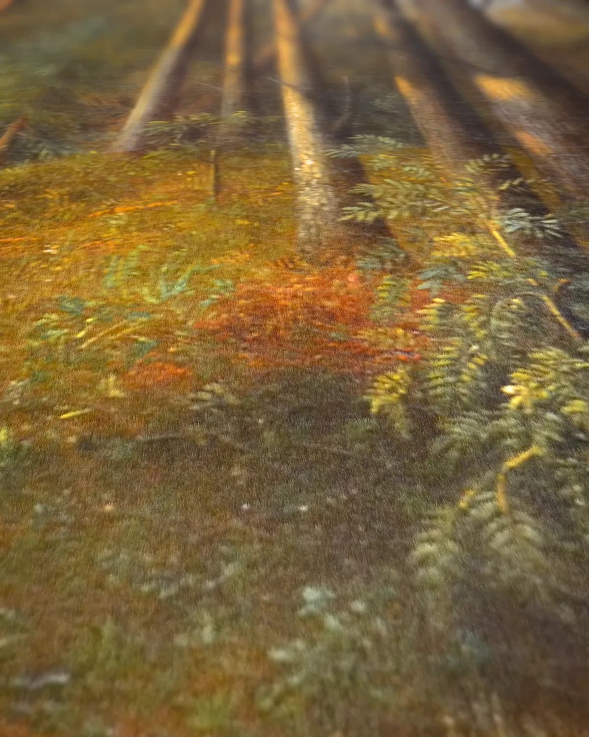 Boslandschap op geweven fluweel, uitsnede 1 van 3