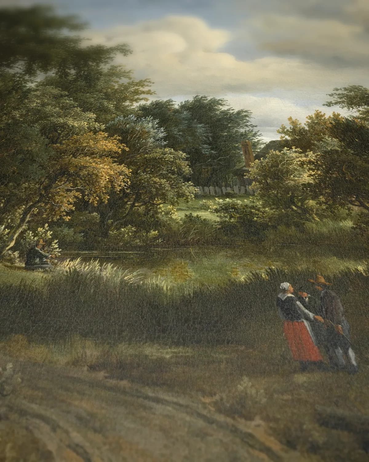 Bosrijk landschap, 1663 op geweven fluweel, uitsnede 3 van 3