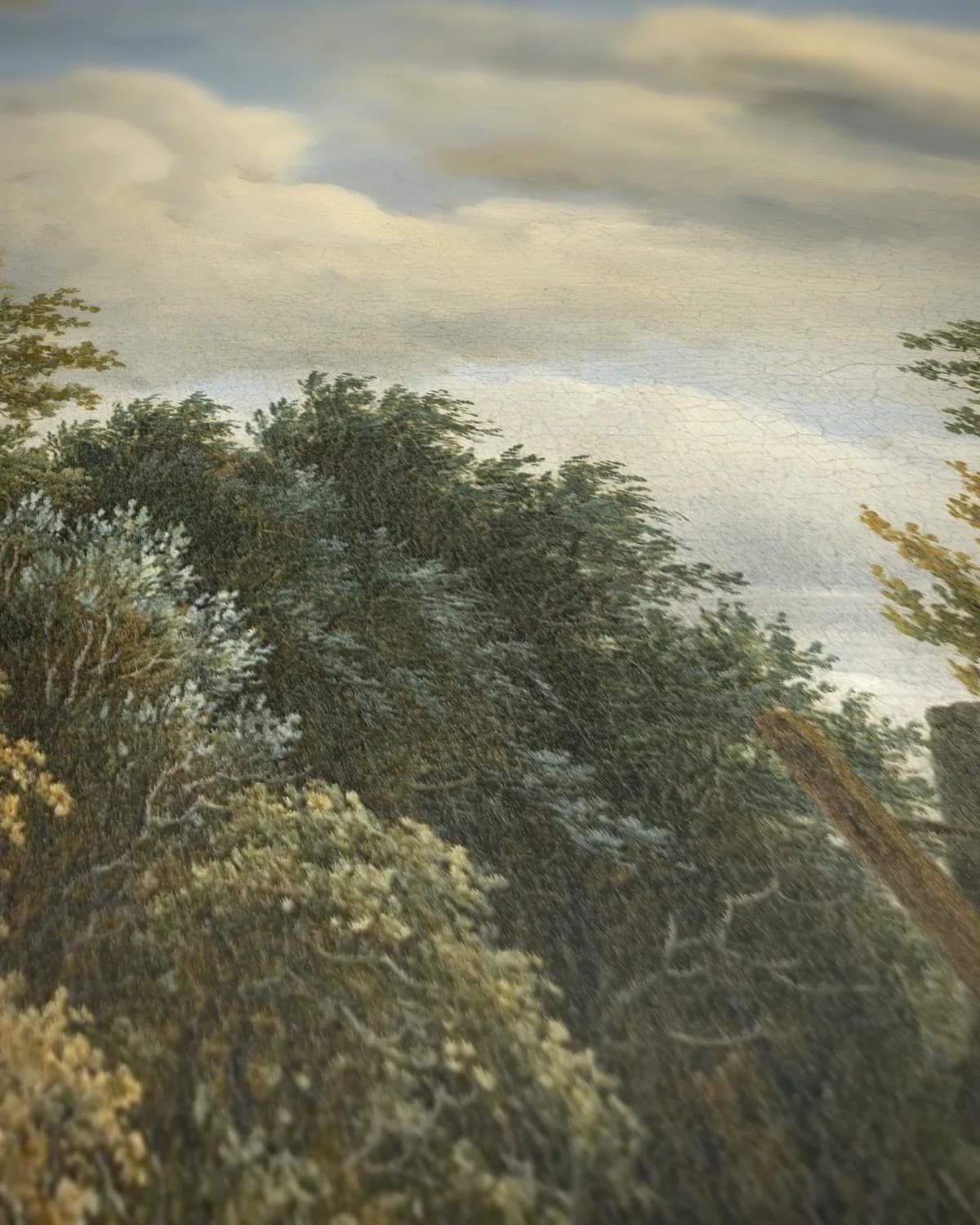 Bosrijk landschap, 1663 op geweven fluweel, uitsnede 2 van 3