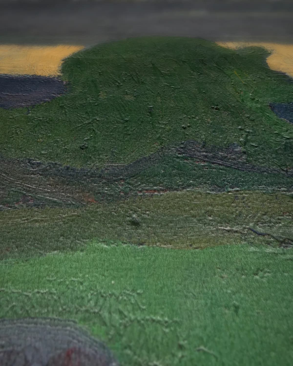 Bretons landschap op geweven fluweel, uitsnede 1 van 3