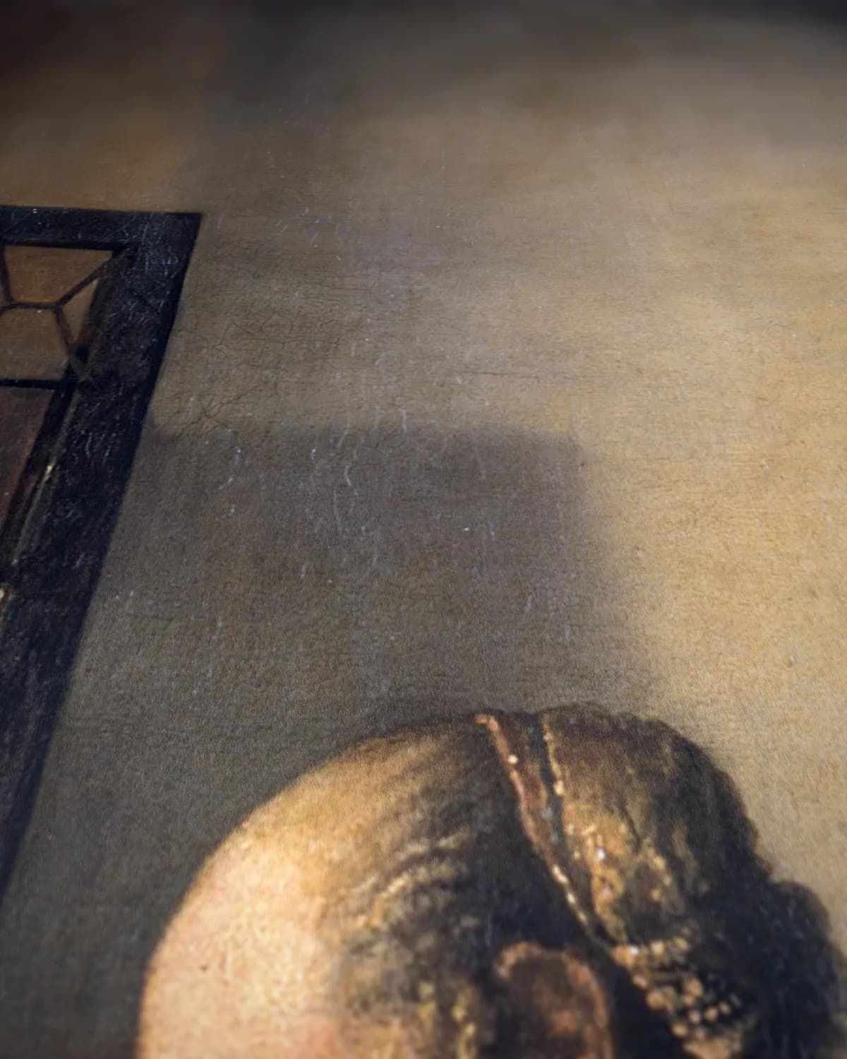 Brieflezend meisje bij het venster op geweven fluweel, uitsnede 3 van 3