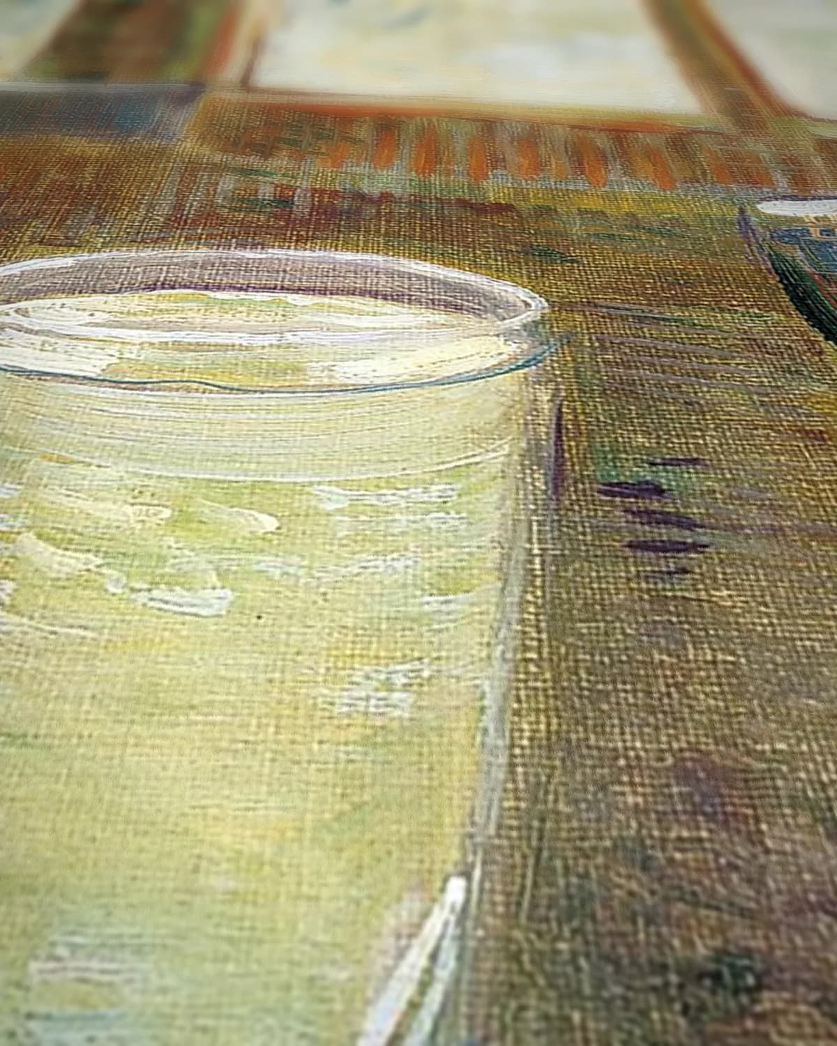 Cafétafel met absint op geweven fluweel, uitsnede 3 van 3