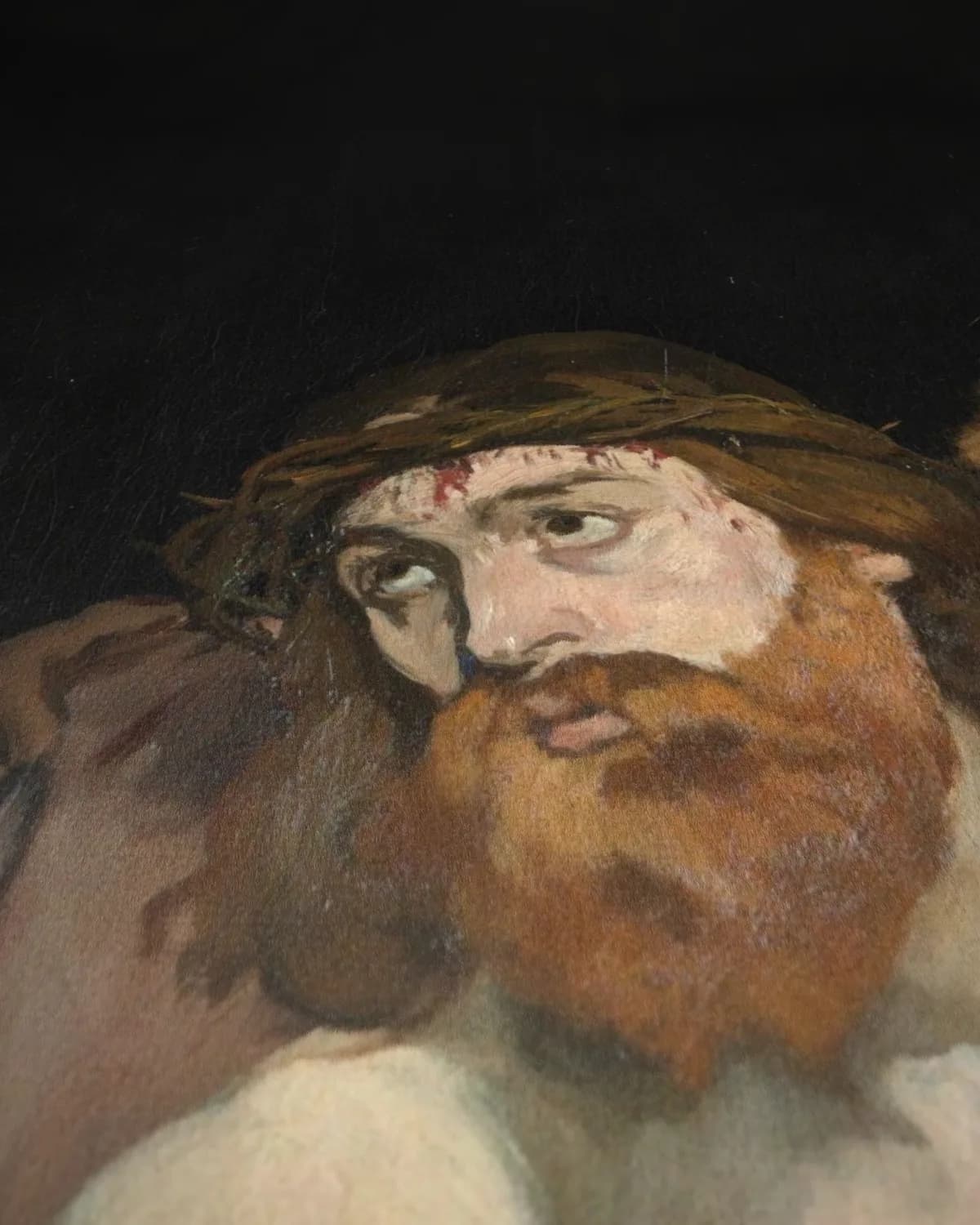 Christus bespot door de soldaten op geweven fluweel, uitsnede 3 van 3