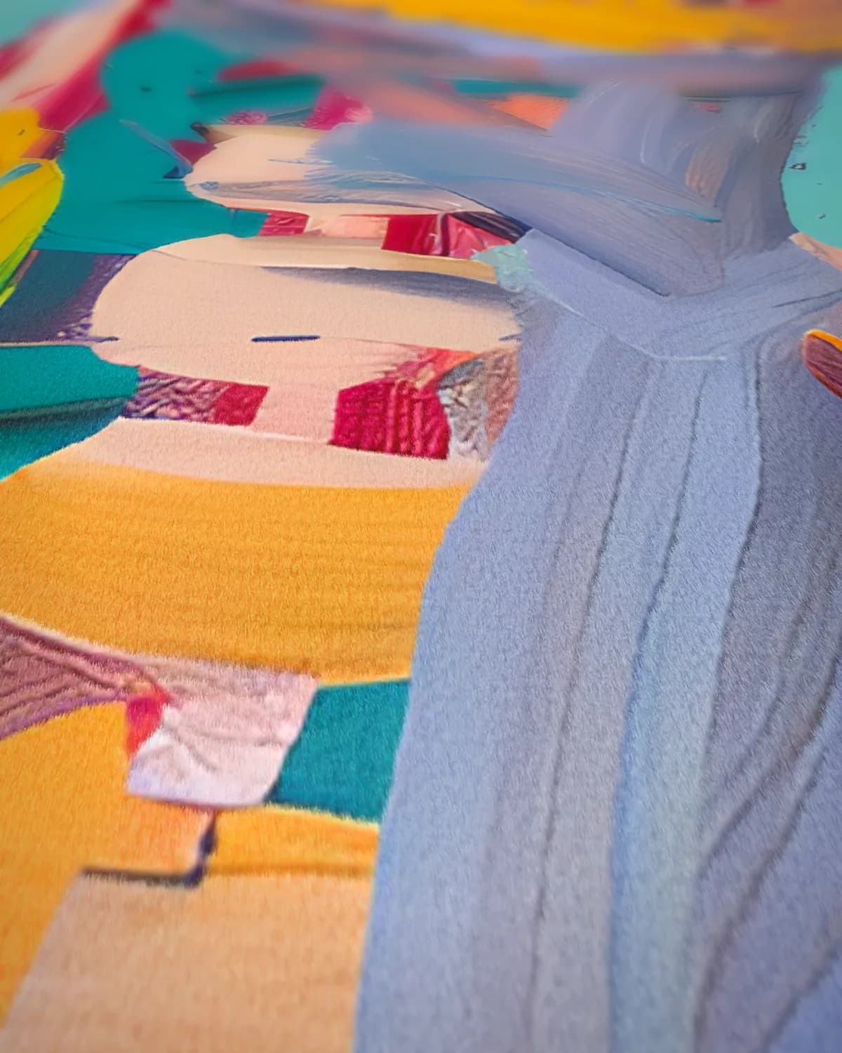Colorful Face op geweven fluweel, uitsnede 1 van 3