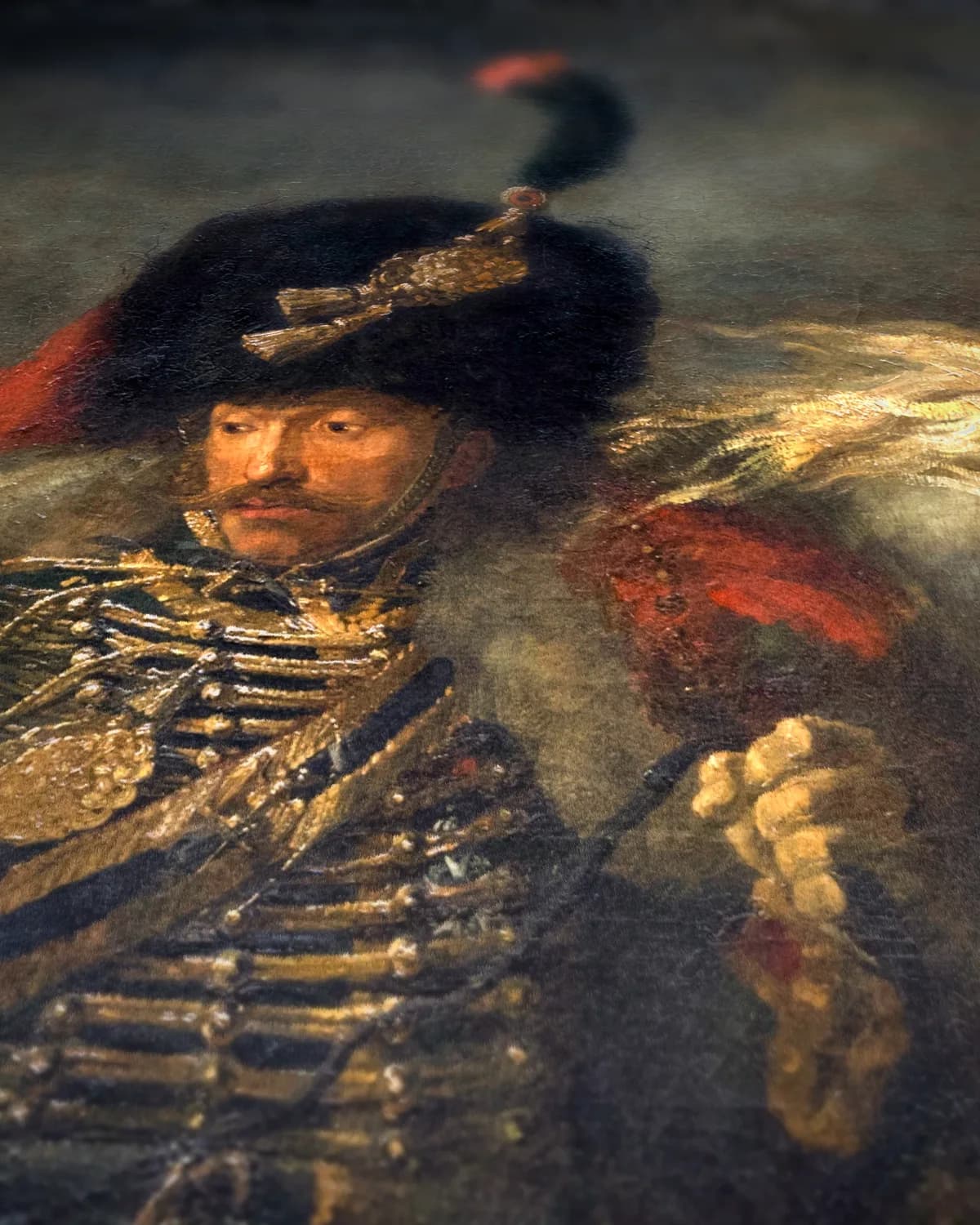 De aanvallende cavalerist op geweven fluweel, uitsnede 3 van 3