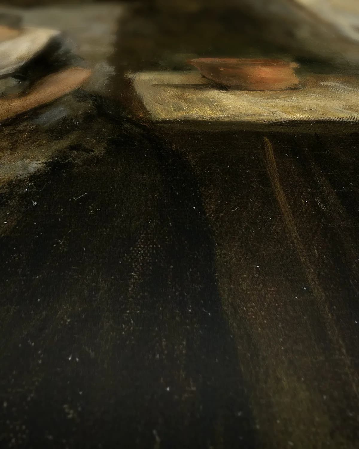 De aardappelschilster op geweven fluweel, uitsnede 1 van 3
