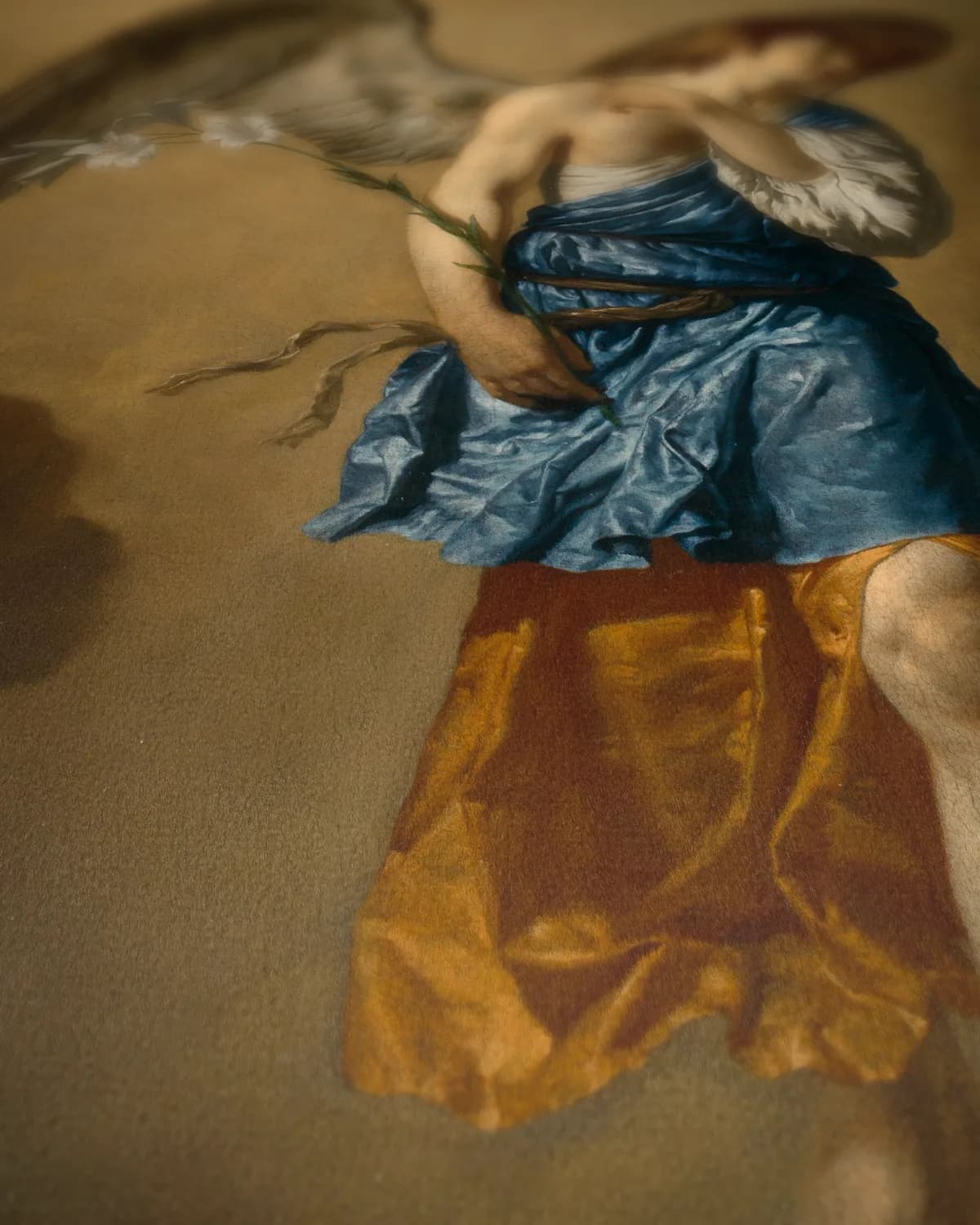 De annunciatie aan Maria op geweven fluweel, uitsnede 3 van 3