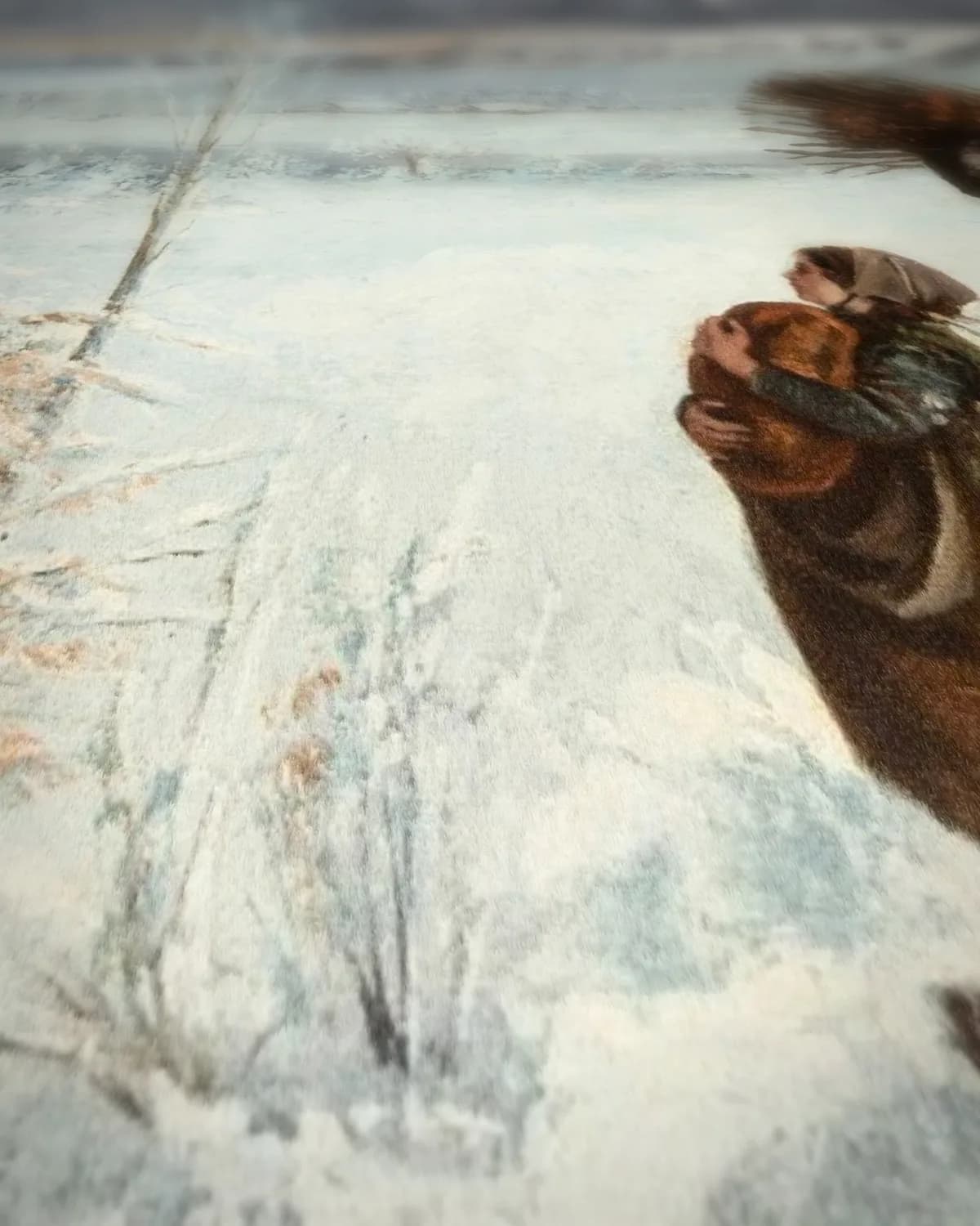 De arme vrouw van het dorp op geweven fluweel, uitsnede 1 van 3