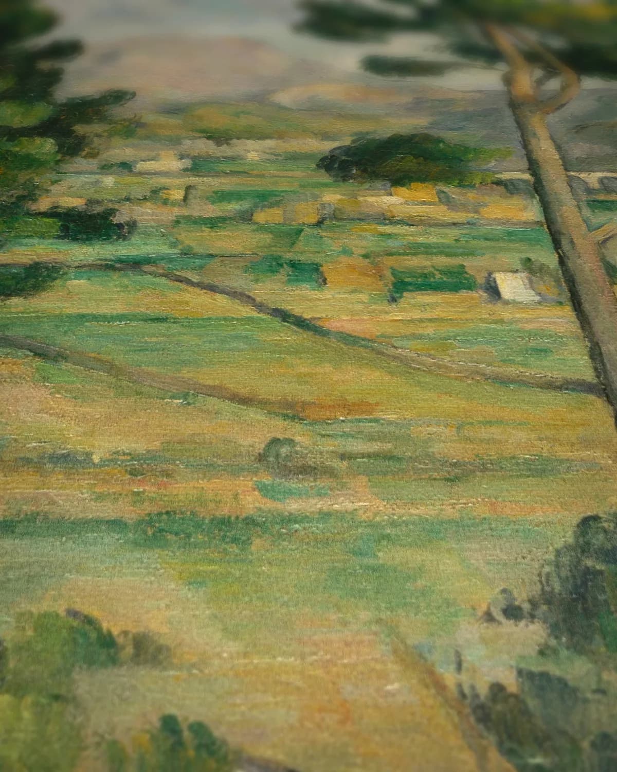 De berg Sainte-Victoire en het viaduct van de Arc-vallei op geweven fluweel, uitsnede 3 van 3