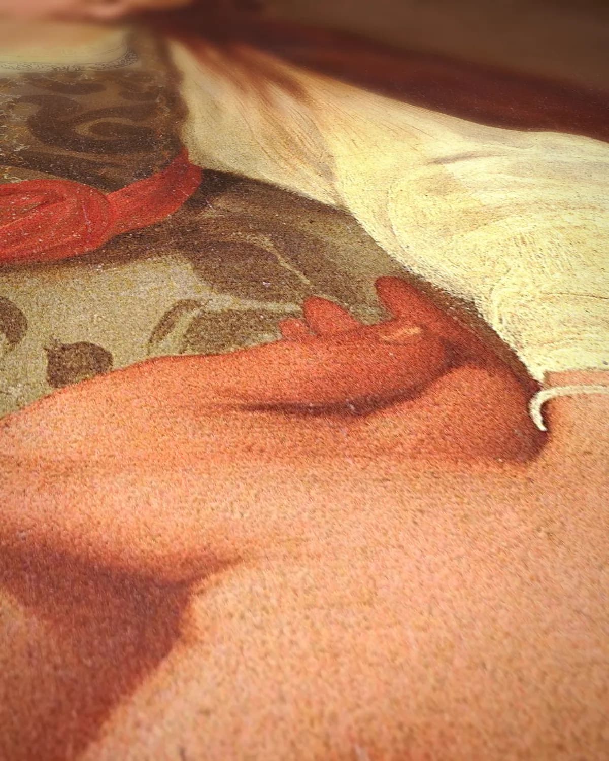 De boetvaardige Magdalena op geweven fluweel, uitsnede 2 van 3