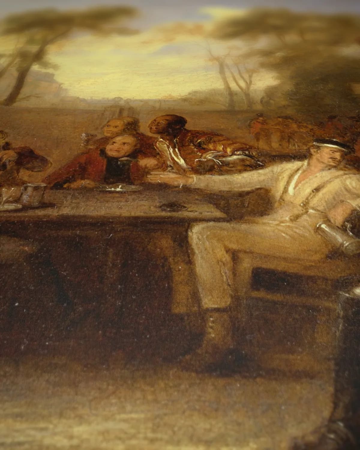 De Chelsea-veteranen Lezen het Waterloo-bericht op geweven fluweel, uitsnede 3 van 3