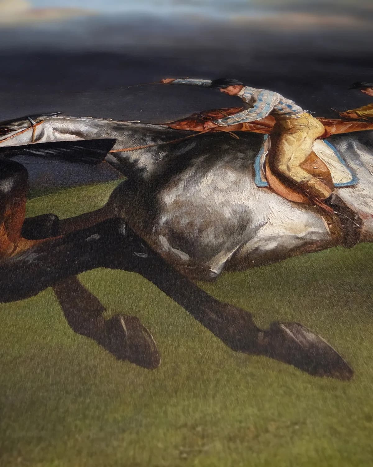 De Derby van Epsom op geweven fluweel, uitsnede 1 van 3