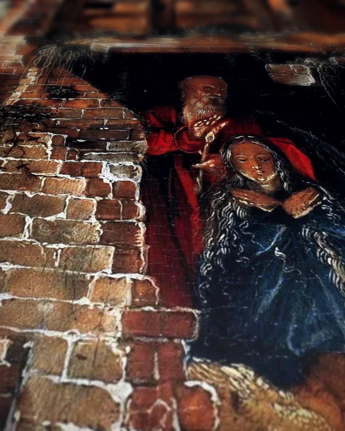 De geboorte van Christus op geweven fluweel, uitsnede 3 van 3