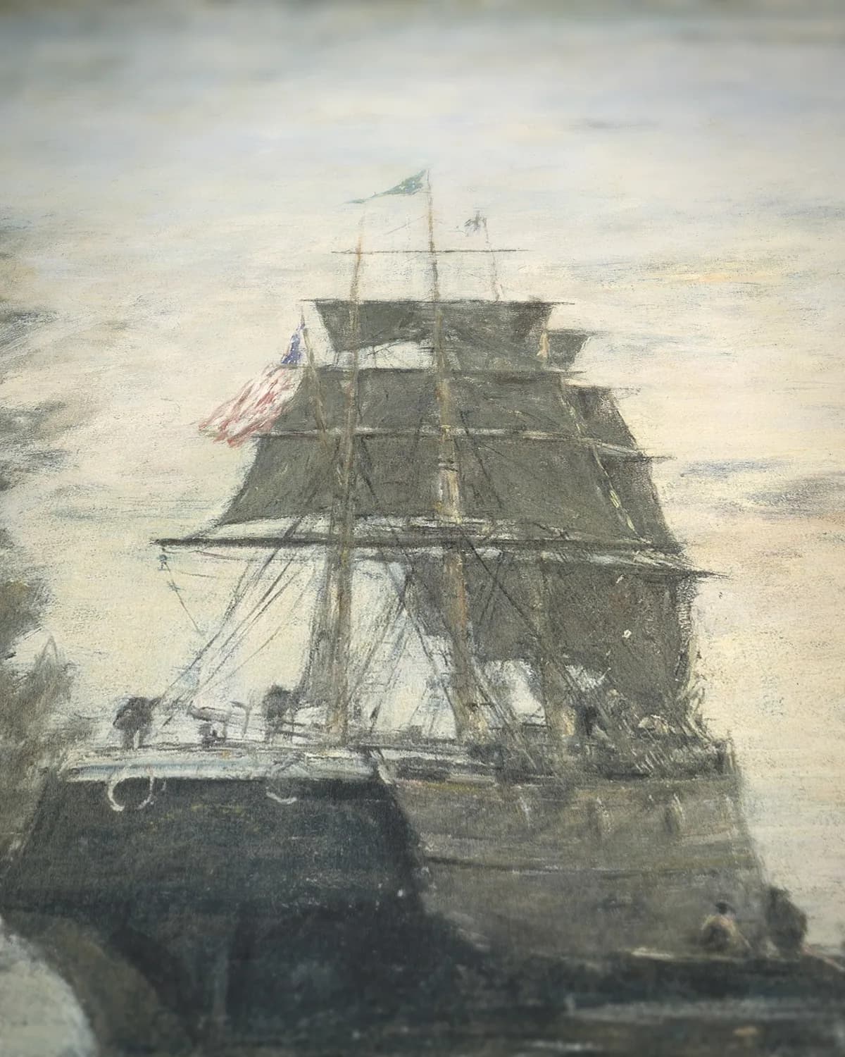 De havenmond van Le Havre op geweven fluweel, uitsnede 3 van 3