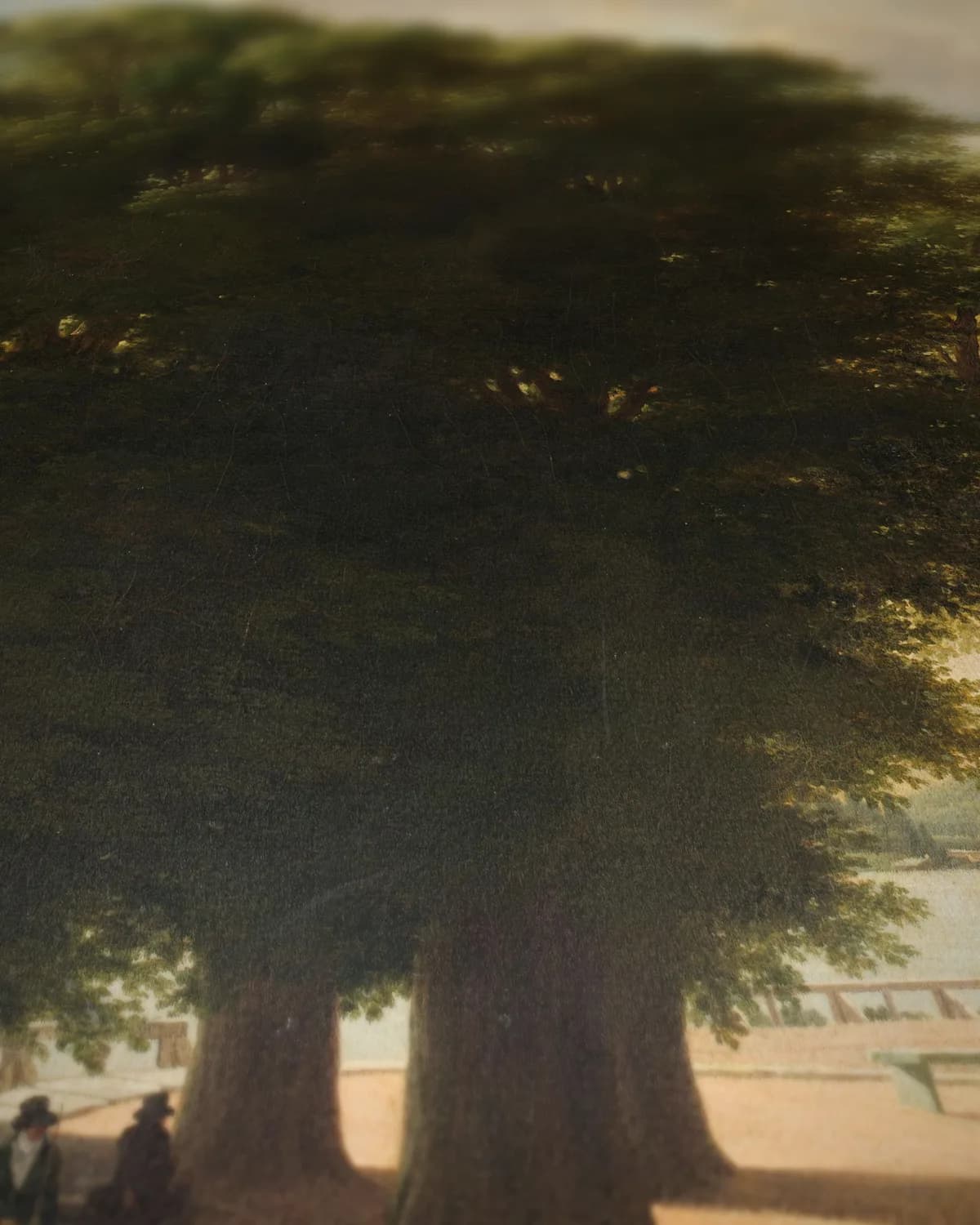De ingang van het park van Saint-Cloud bij Parijs op geweven fluweel, uitsnede 3 van 3
