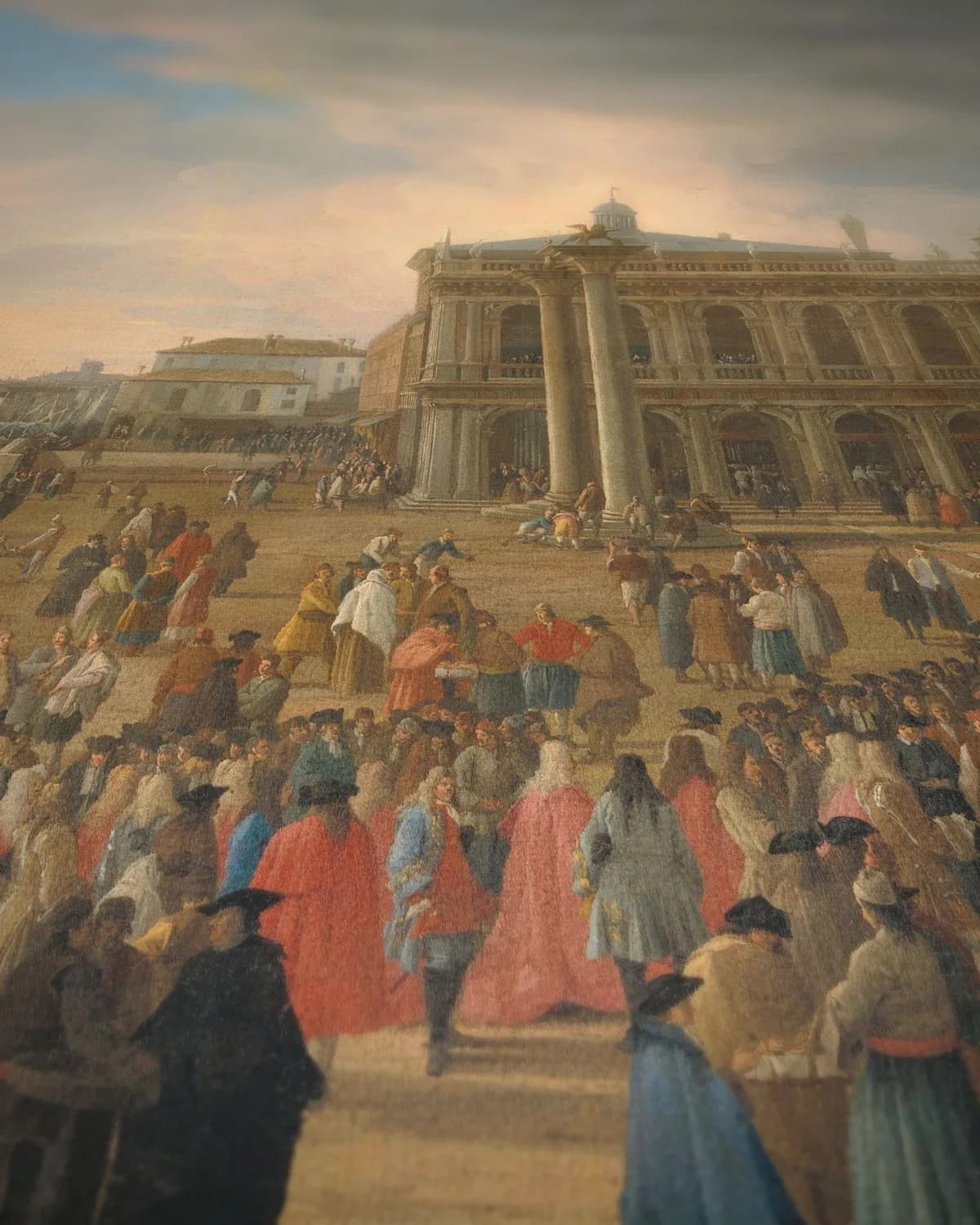 De intocht van de Franse ambassadeur in Venetië in 1706 op geweven fluweel, uitsnede 3 van 3