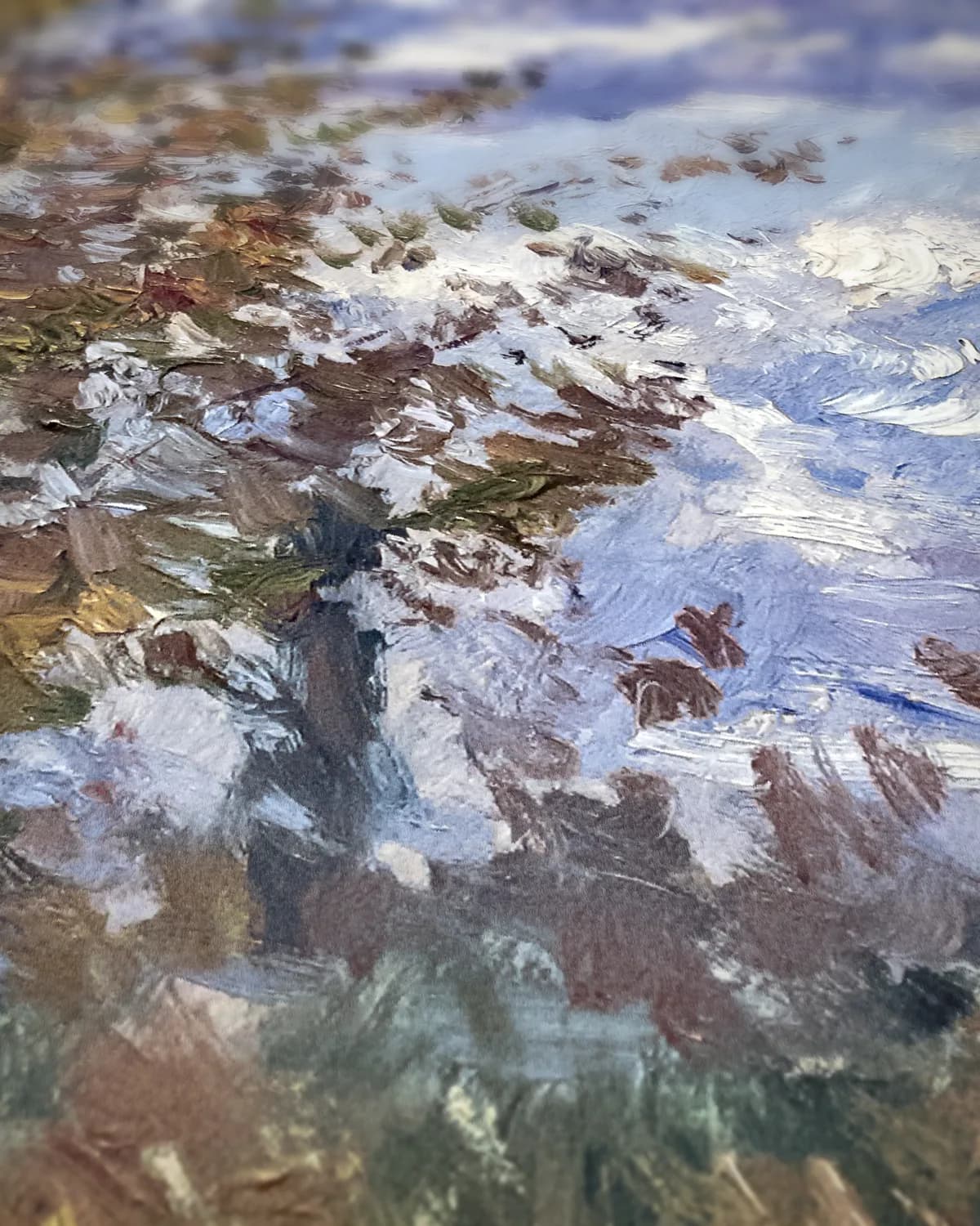 De kleine arm van de Seine in de herfst op geweven fluweel, uitsnede 3 van 3