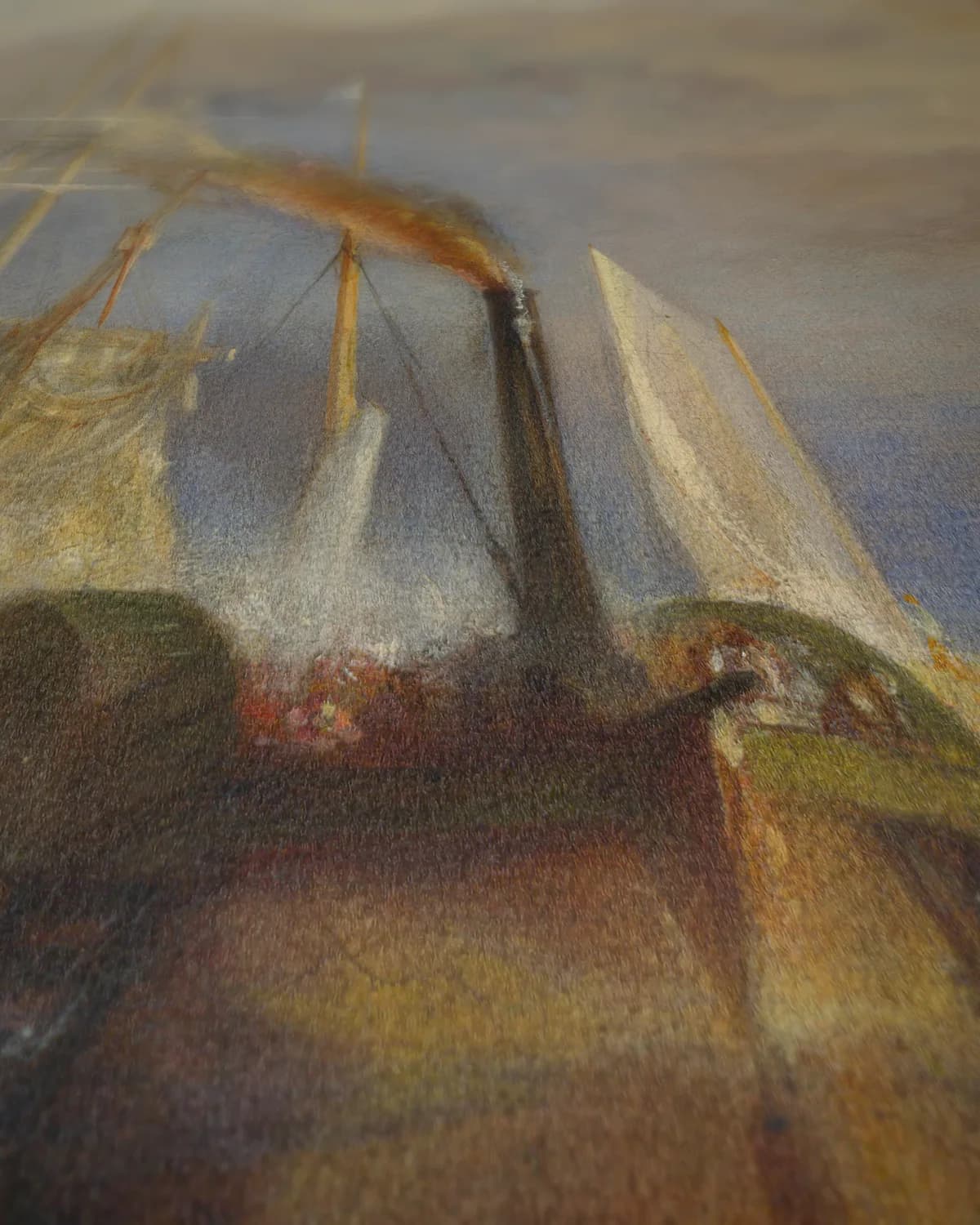 De laatste reis van de Temeraire op geweven fluweel, uitsnede 1 van 3