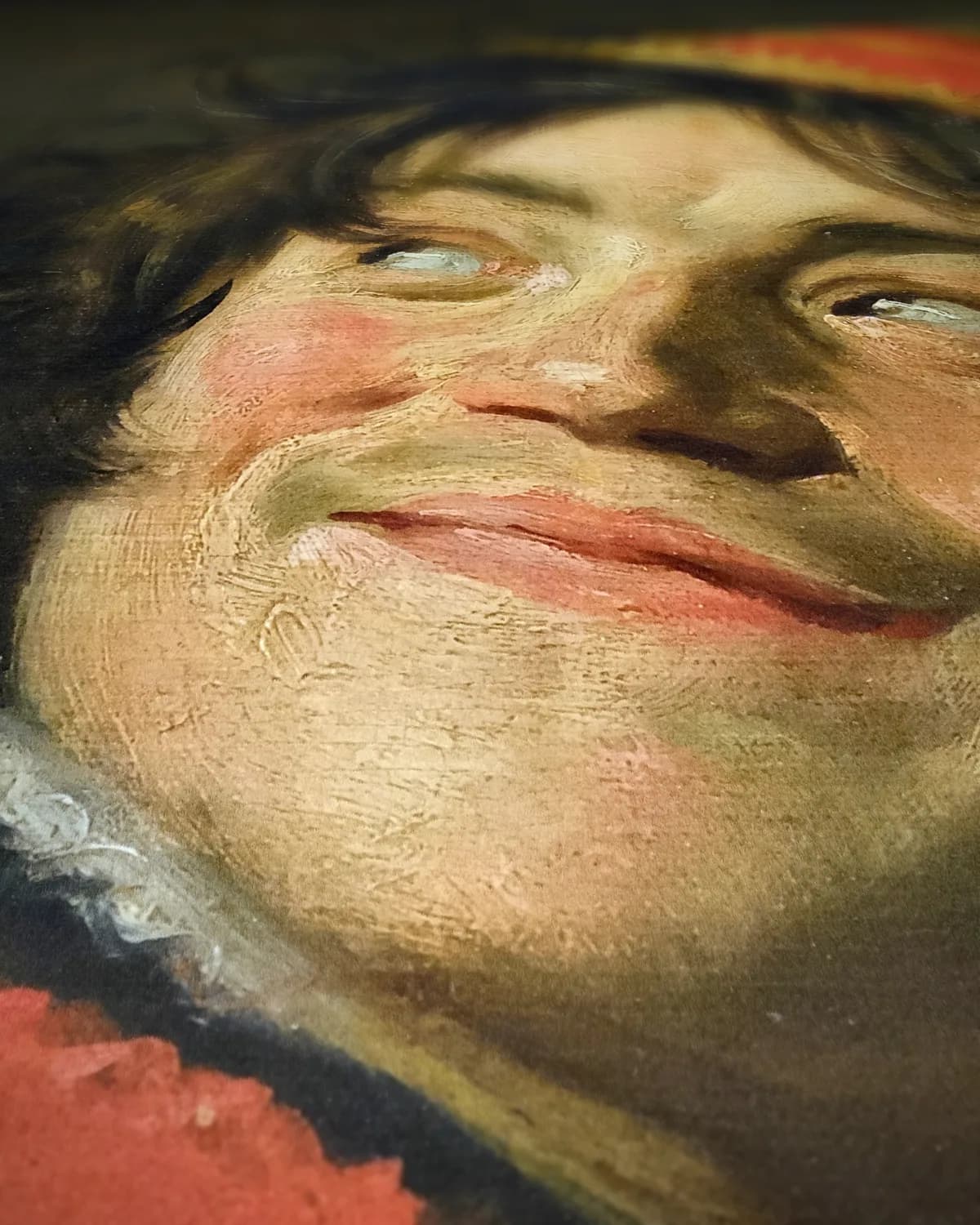 De luitspelende nar op geweven fluweel, uitsnede 3 van 3
