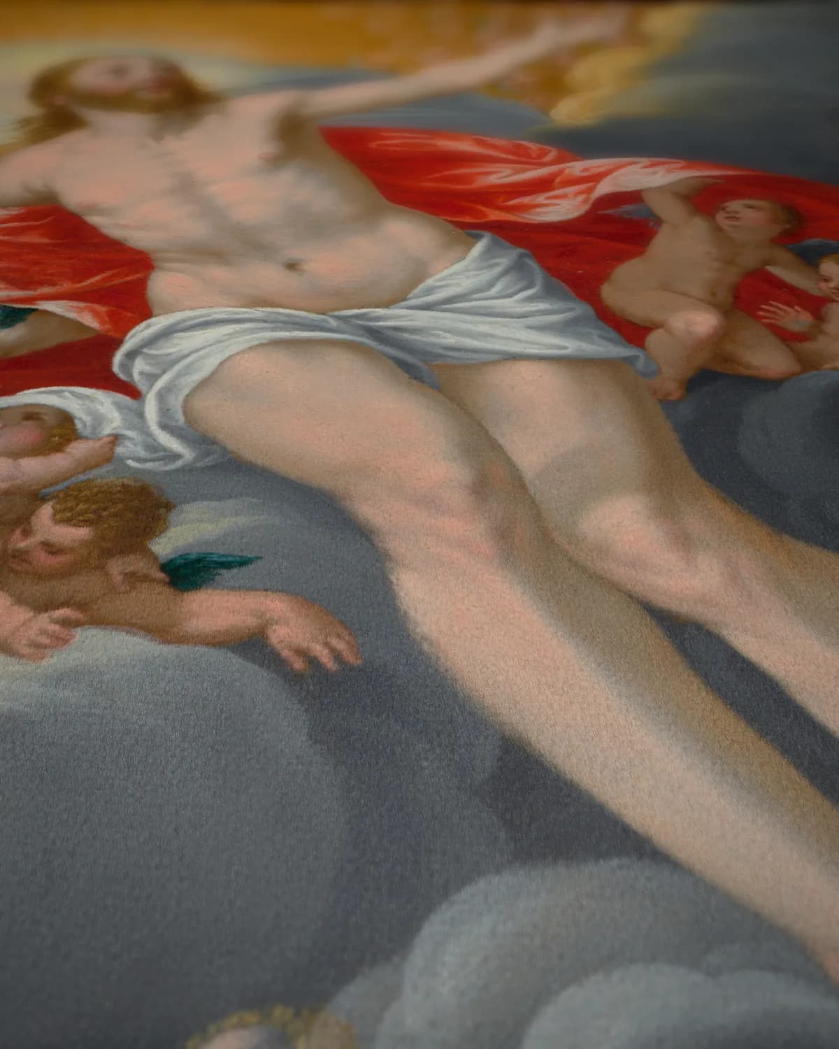 De opstanding van Christus op geweven fluweel, uitsnede 3 van 3