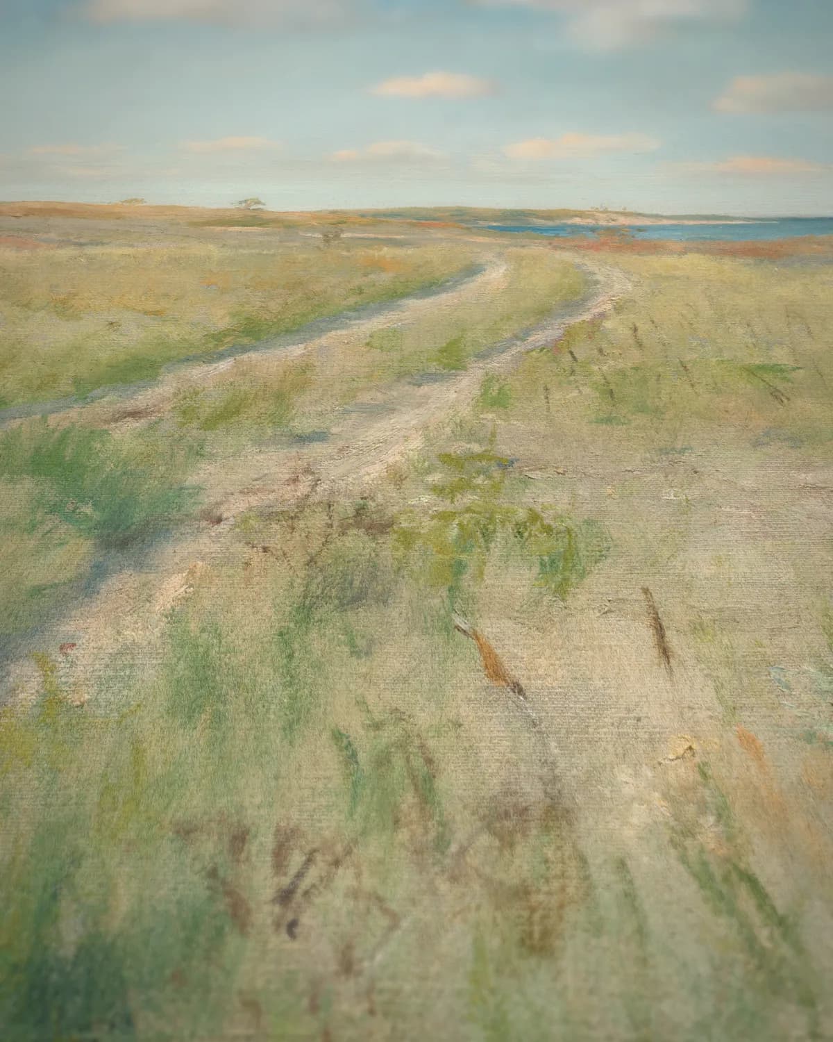 De oude weg naar zee op geweven fluweel, uitsnede 3 van 3
