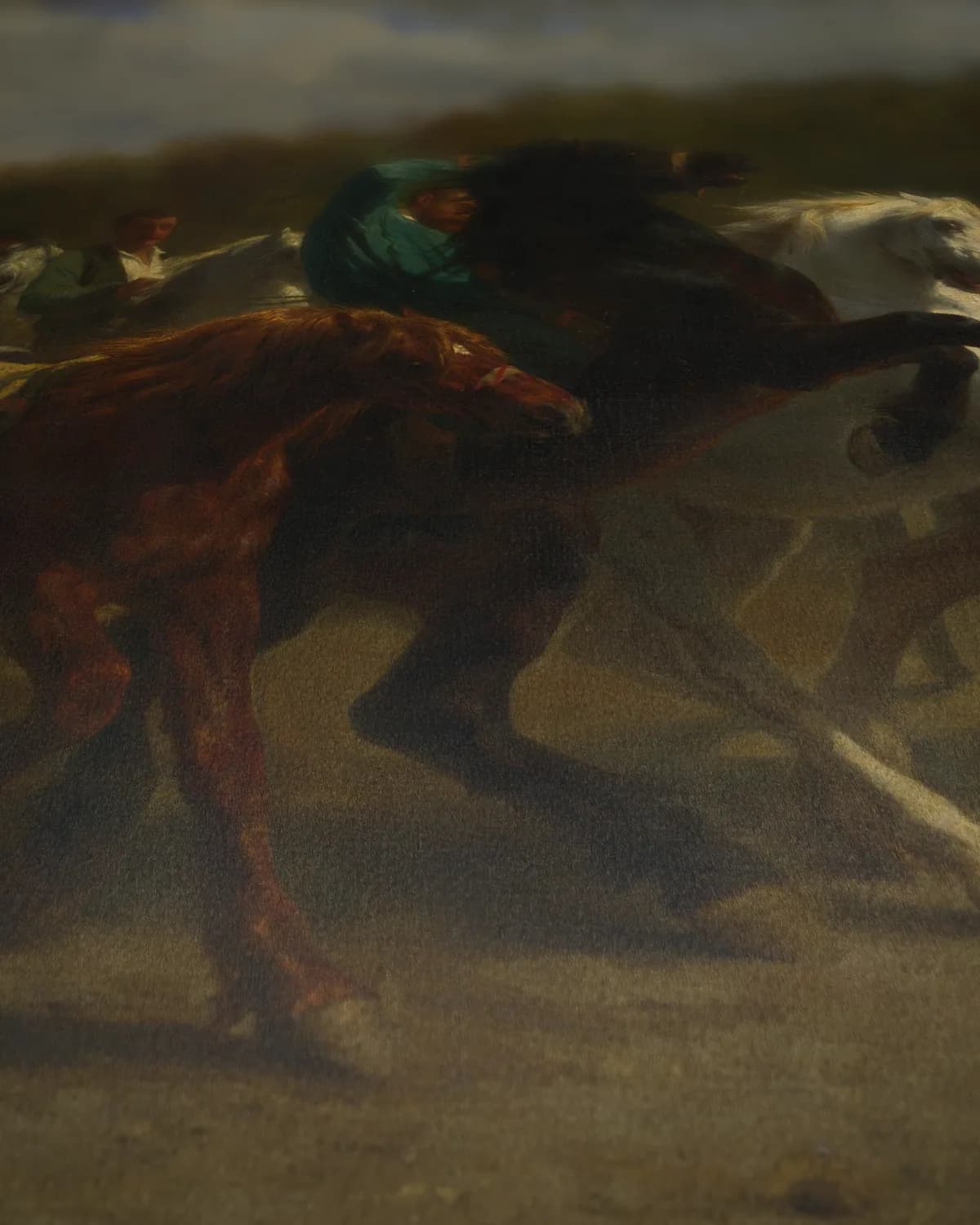 De Paardenmarkt op geweven fluweel, uitsnede 3 van 3