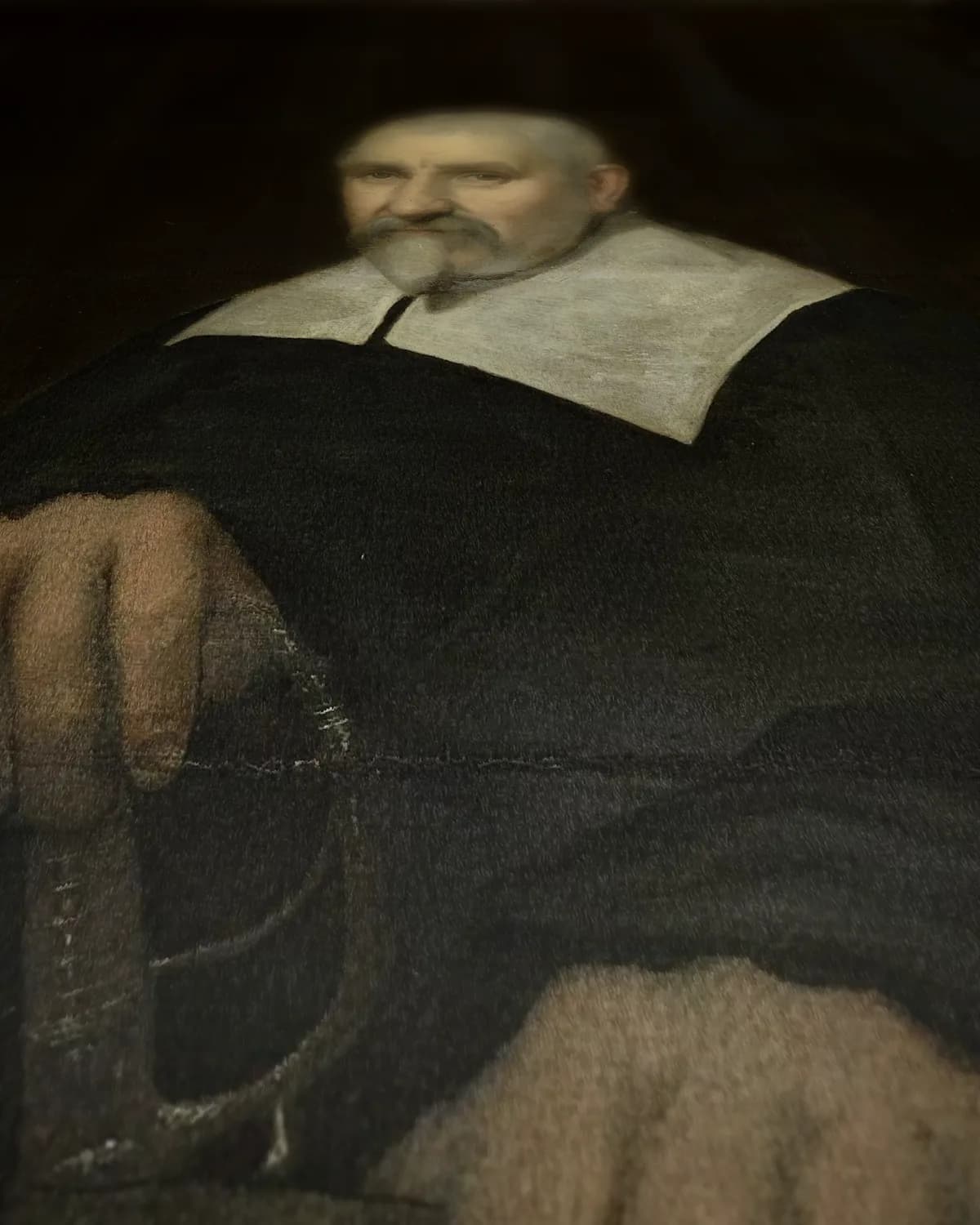 De regenten van het tuchthuis in Middelburg op geweven fluweel, uitsnede 1 van 3