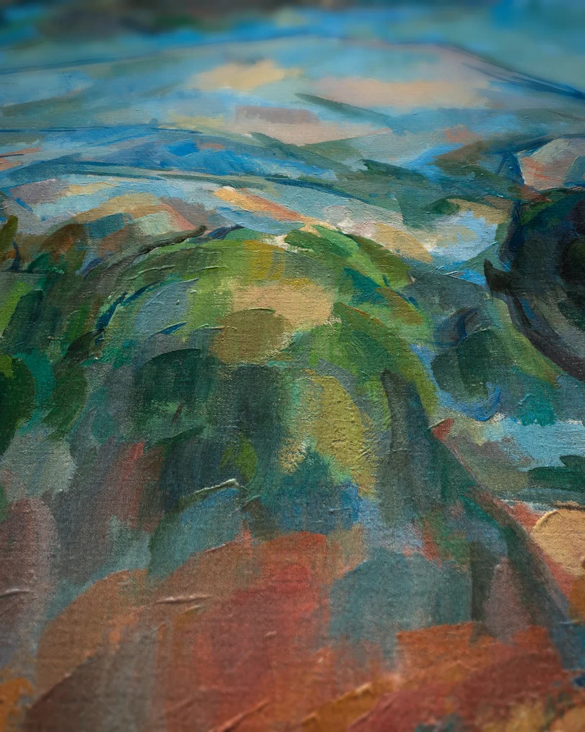 De Sainte-Victoire op geweven fluweel, uitsnede 3 van 3